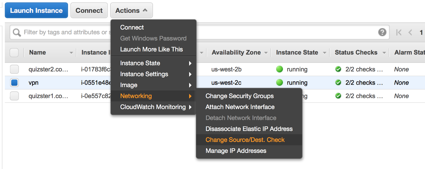 Disable Source/Destination Check